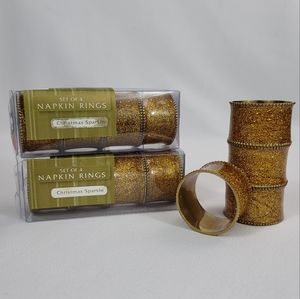 (12) CHRISTMAS SPARKLE Metal Napkin Rings By Bed Bath & Beyond